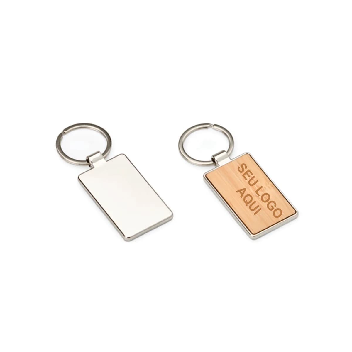 Kit 20 Chaveiros de Metal com Bambu