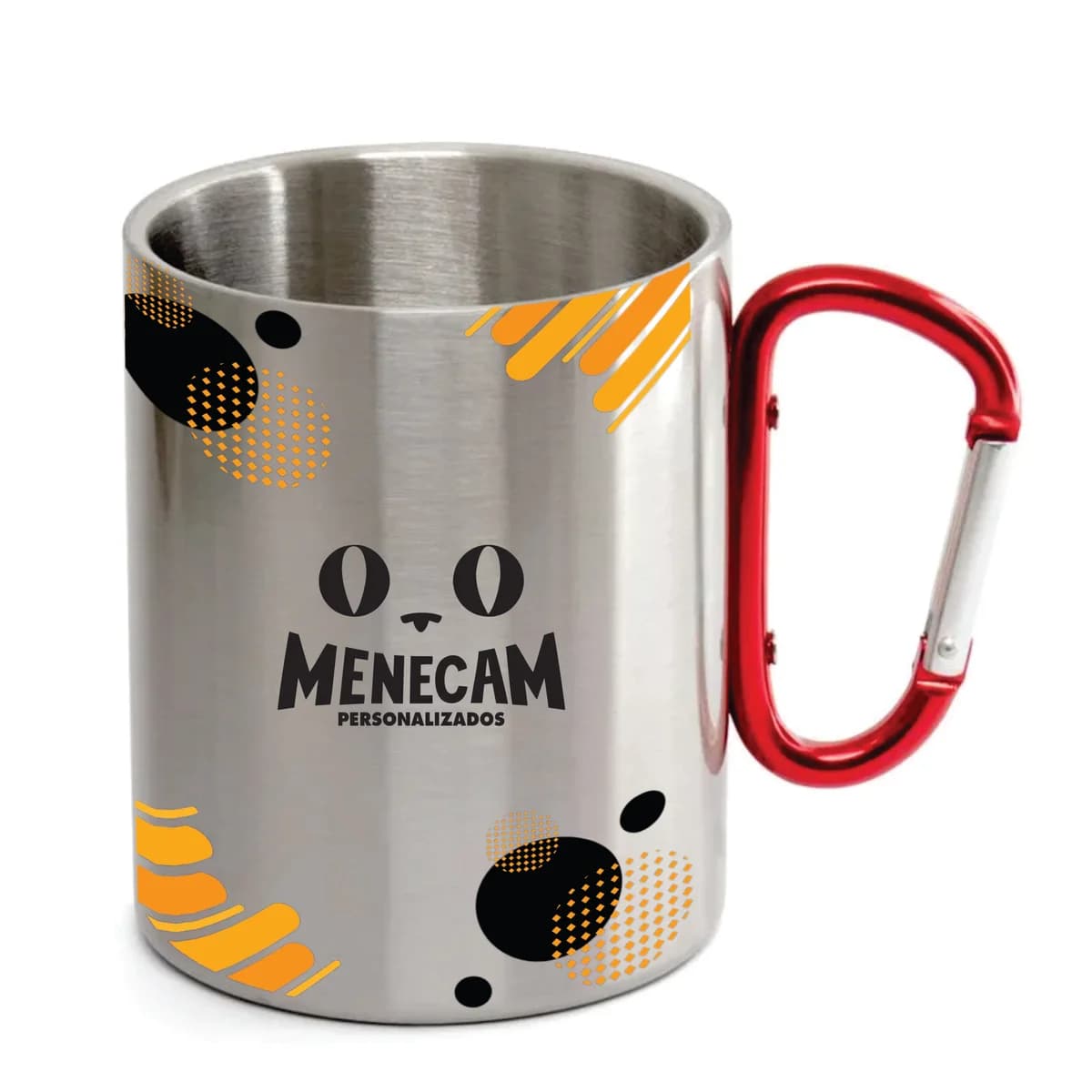 Kit 10 Canecas Aço Inox Mosquetão 400ml