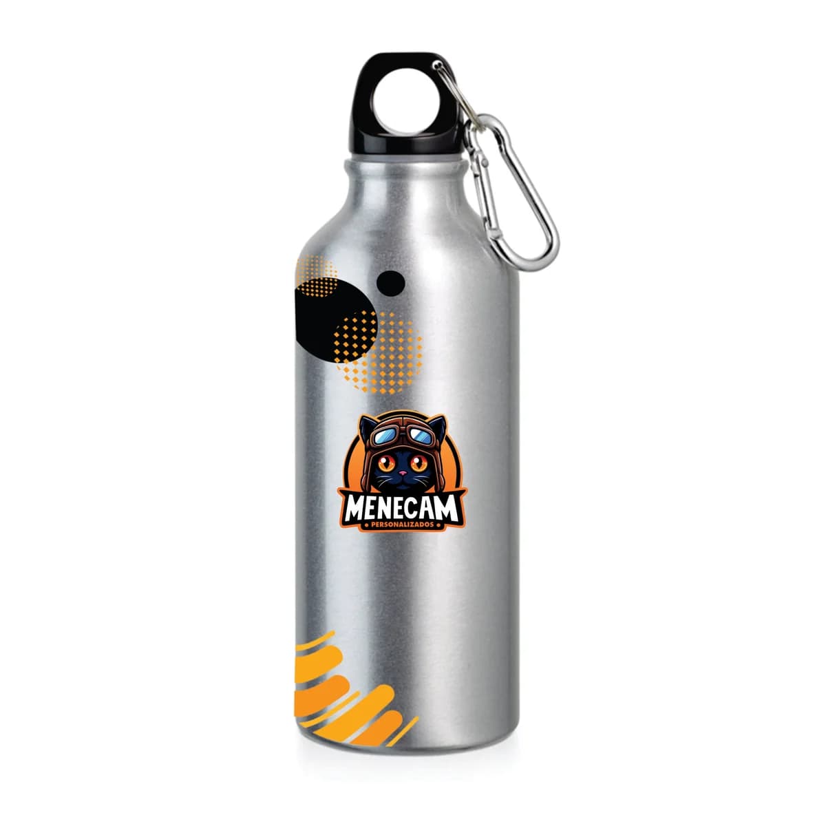 Kit 10 Squeezes Alumínio Tampa Mosquetão – 600ml