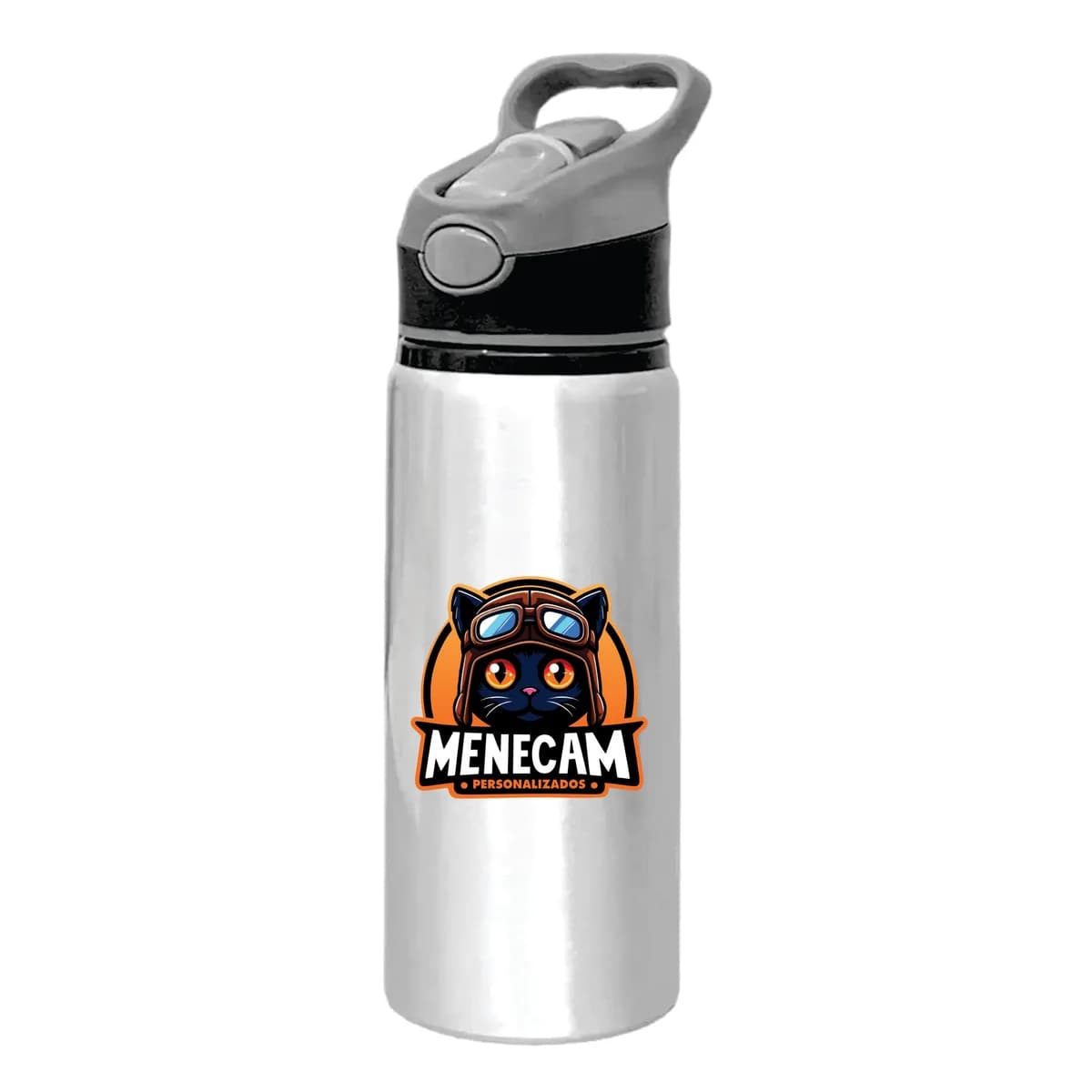 Kit 10 Squeezes Alumínio Tampa Click 600ml