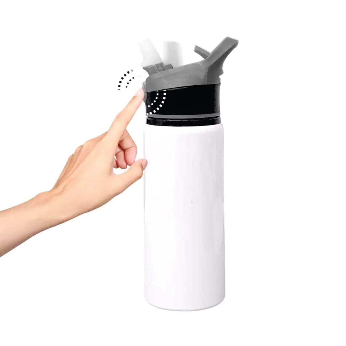 Kit 10 Squeezes Alumínio Tampa Click 600ml