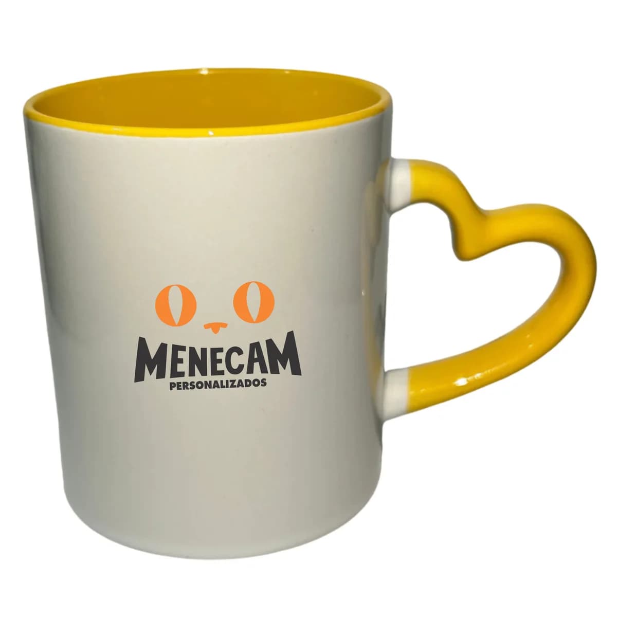 Kit 10 Canecas Cêramica com Alça de Coração 325ml
