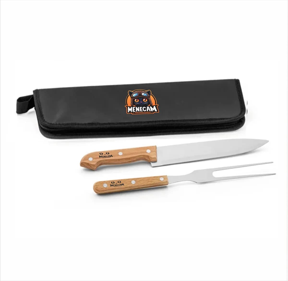 Kit Churrasco 2 Peças com Estojo – Pacote com 10 Kits