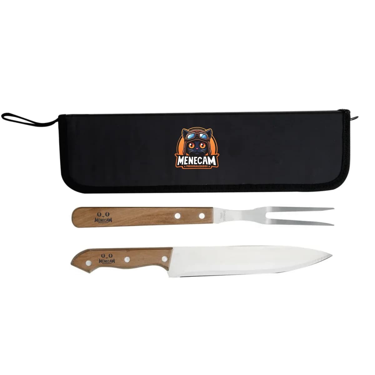 Kit Churrasco 2 Peças com Estojo – Pacote com 10 Kits