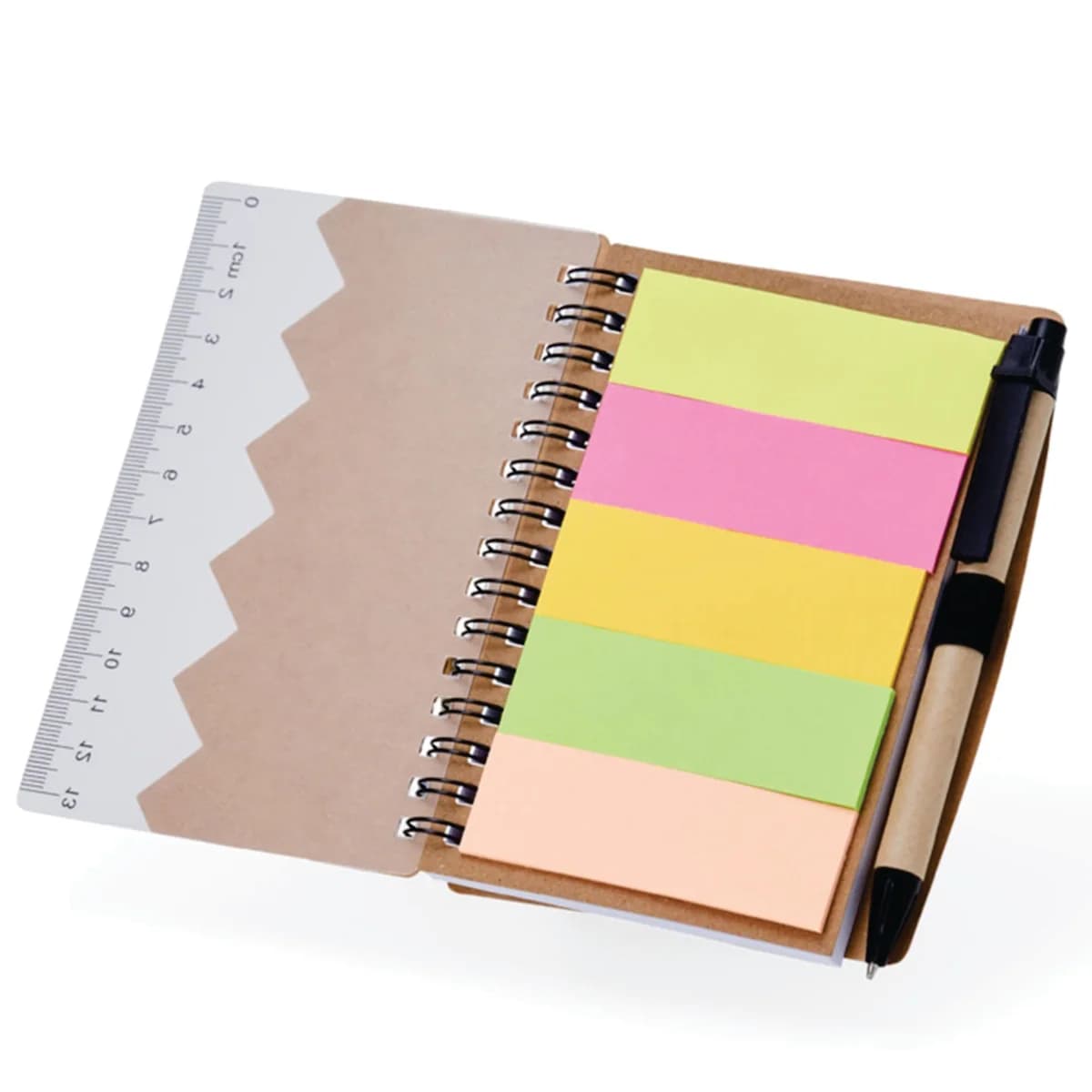 Kit 10 Blocos de Anotações Ecológico com Caneta, Post it e Régua 10×13