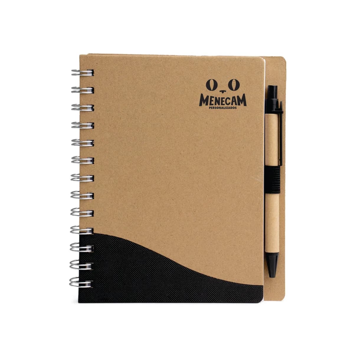 Kit 10 Cadernetas Kraft c/ detalhe Texturizado e Caneta 15×18